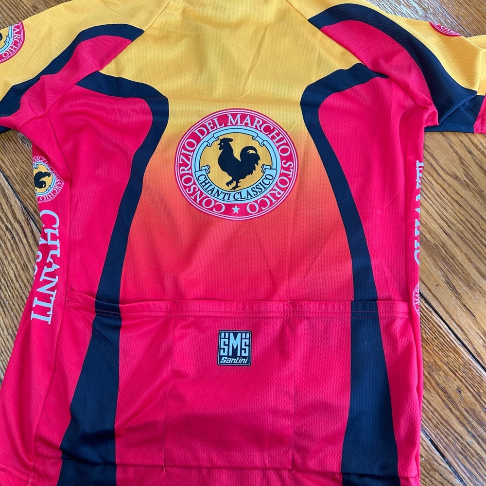 SMS Santini cycling jersey red/gold w/back pockets.Chianti Classico. Size XXL. - Picture 11 of 12